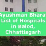 Ayushman Bharat List of Hospitals in Balod, Chhattisgarh